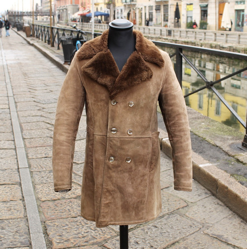 Cappotto pelle montone marrone - cappotto,