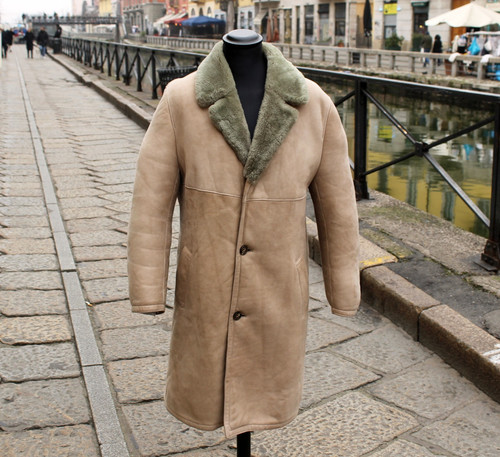 Cappotto pelle montone - cappotto, beige