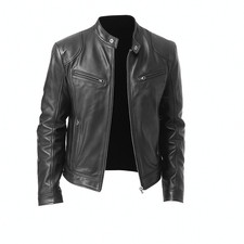 Giacca Moto Pelle Uomo Cafe